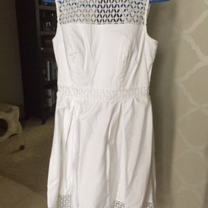 Calvin KleinCrochet Sleeveless Fit & Flare Dress
